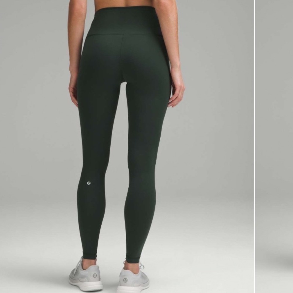 Lululemon Wunder Train High Rise Tight 28" Women Sz 14 Legacy Green Everlux Gym